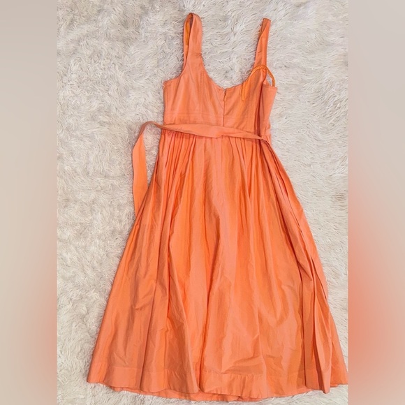 NEW Cinq à Sept Kilah Cotton Belted Midi tank Dress Marmalade Orange sz 10 - Picture 8 of 12